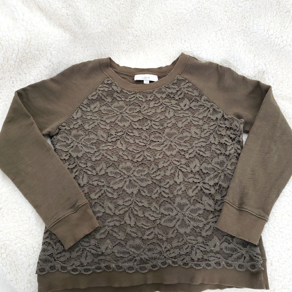 Loft sweatshirt with lace detail